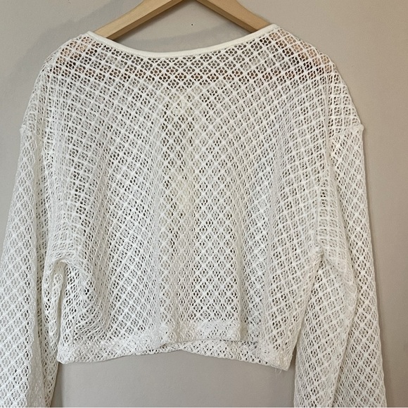 Knitted Hollow Out Top With Ribbon Tie T12 - Picture 10 of 10